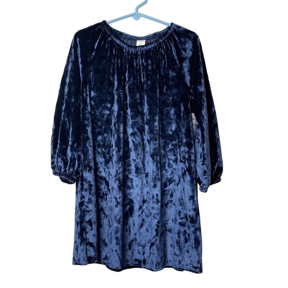 Harper Canyon Girls Navy Peacoat Velvet‎ Dress Size 3 New